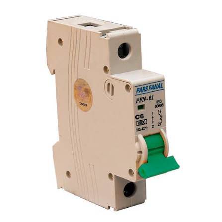 فیوز مینیاتوری تکفاز پارس فانال 6 آمپر